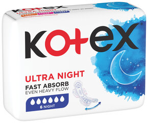 KOTEX Ultra hygieniaside Yön yli 6 kpl hinta ja tiedot | Tamponit ja terveyssiteet | hobbyhall.fi