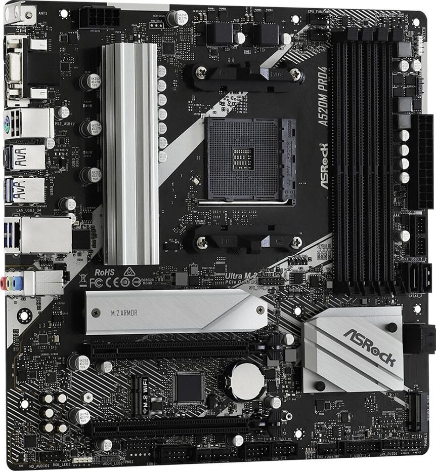 ASRock A520M PRO4 hinta ja tiedot | Emolevyt | hobbyhall.fi