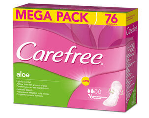 Pikkuhousunsuoja CAREFREE Aloe, 76 kpl hinta ja tiedot | Carefree Hygieniatuotteet | hobbyhall.fi