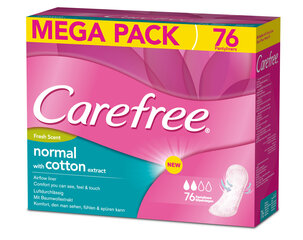 Pikkuhousunsuojat CAREFREE Cotton Fresh, 76 kpl hinta ja tiedot | Carefree Hygieniatuotteet | hobbyhall.fi