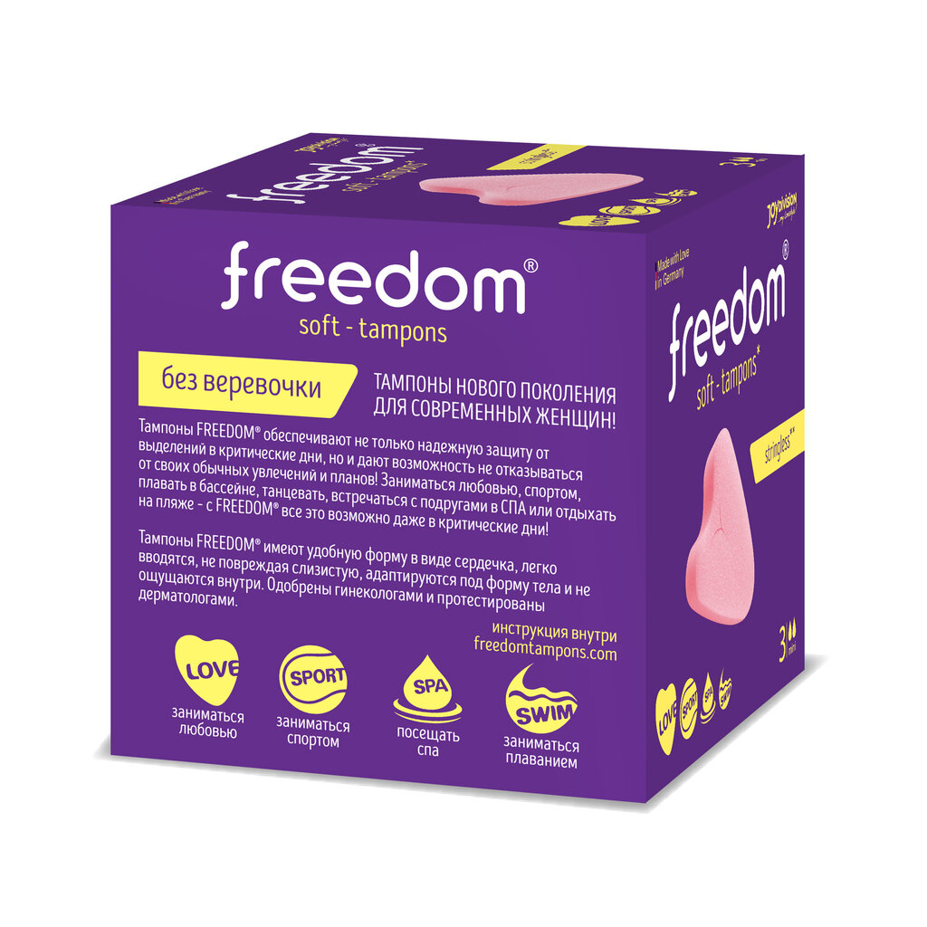 Tamponit Freedom Mini 3 kpl hinta ja tiedot | Tamponit ja terveyssiteet | hobbyhall.fi