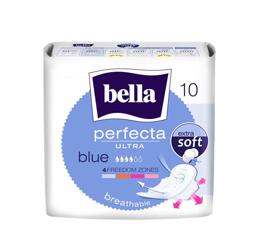 Hygieniasiteet BELLA PERFECTA Ultra Blue New, 10 kpl hinta ja tiedot | Tamponit ja terveyssiteet | hobbyhall.fi