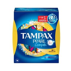 Tamponit Tampax Compak Pearl Regular, 18 kpl hinta ja tiedot | Tampax Hajuvedet ja kosmetiikka | hobbyhall.fi