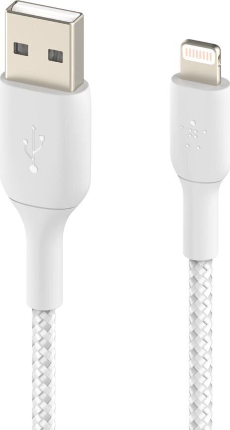 BELKIN Braided A-LTG 0,15 M WHT hinta ja tiedot | Puhelinkaapelit | hobbyhall.fi