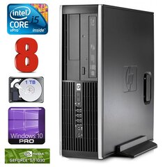 HP 8100 Elite SFF i5-650 8GB 1TB GT1030 2GB DVD WIN10Pro hinta ja tiedot | Pöytätietokoneet | hobbyhall.fi