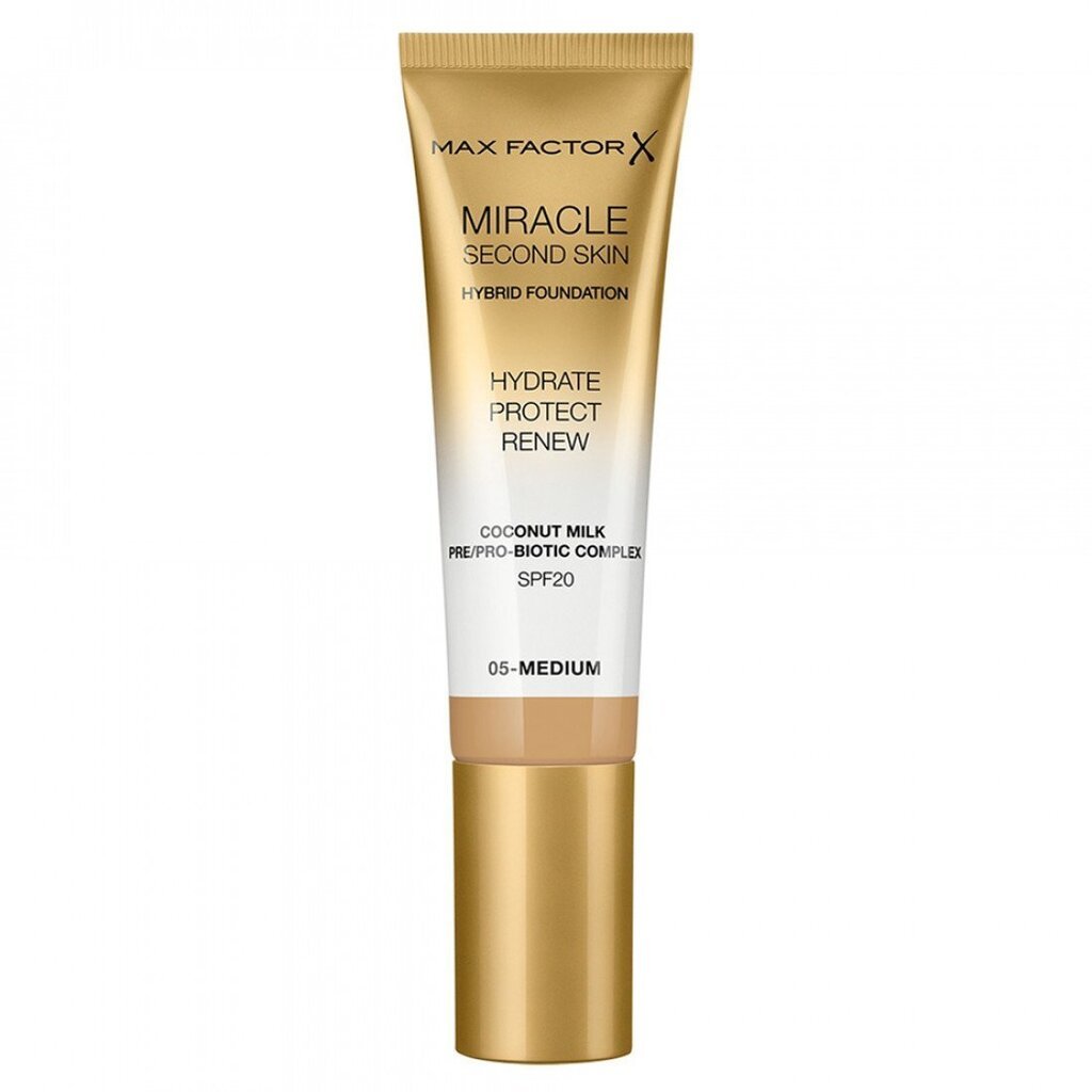 Max Factor Miracle Second Skin meikkituote 30 ml, 04 Light Medium, 05 Medium hinta ja tiedot | Meikkivoiteet ja puuterit | hobbyhall.fi