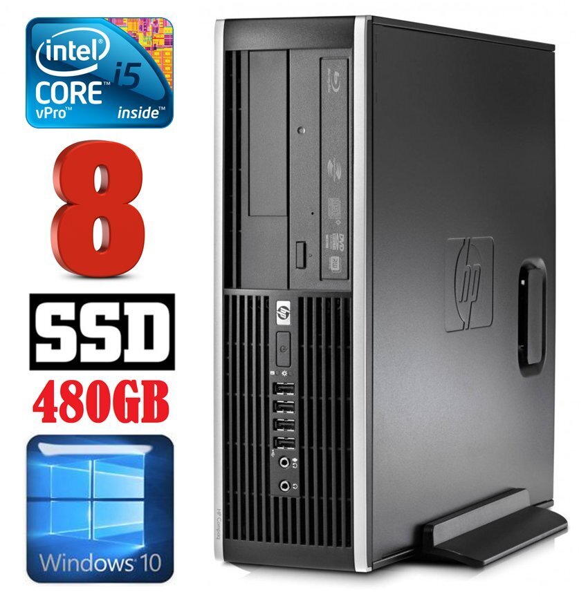 HP 8100 Elite SFF i5-650 8GB 480SSD DVD WIN10 hinta ja tiedot | Pöytätietokoneet | hobbyhall.fi