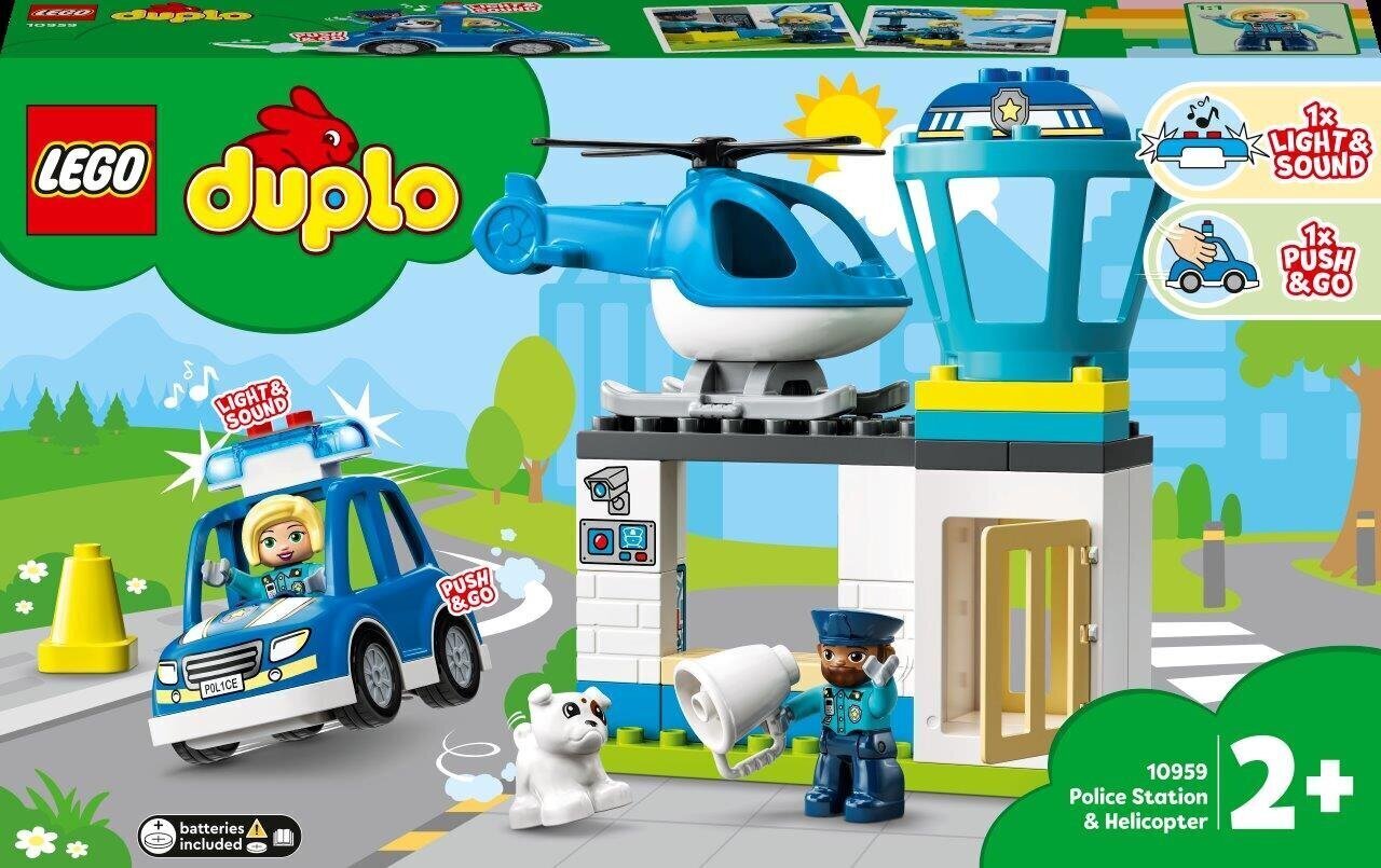 10959 LEGO® DUPLO kaupungin poliisilaitos ja helikopteri hinta ja tiedot | LEGOT ja rakennuslelut | hobbyhall.fi