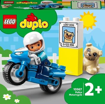 10967 LEGO® DUPLO® Town Police moottoripyörä hinta ja tiedot | LEGOT ja rakennuslelut | hobbyhall.fi