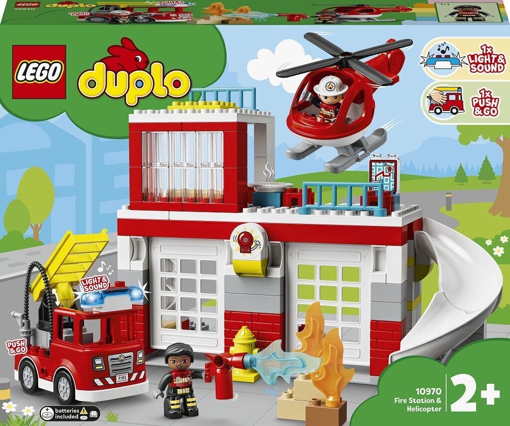 10970 LEGO® DUPLO® Kaupungin paloasema ja helikopteri hinta ja tiedot | LEGOT ja rakennuslelut | hobbyhall.fi