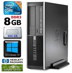 HP 8100 Elite SFF i5-650 8GB 960SSD GT1030 2GB DVD WIN10 hinta ja tiedot | Pöytätietokoneet | hobbyhall.fi