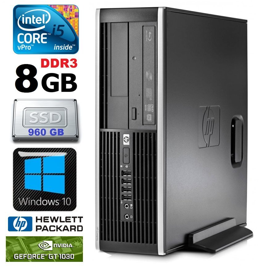 HP 8100 Elite SFF i5-650 8GB 960SSD GT1030 2GB DVD WIN10 hinta ja tiedot | Pöytätietokoneet | hobbyhall.fi