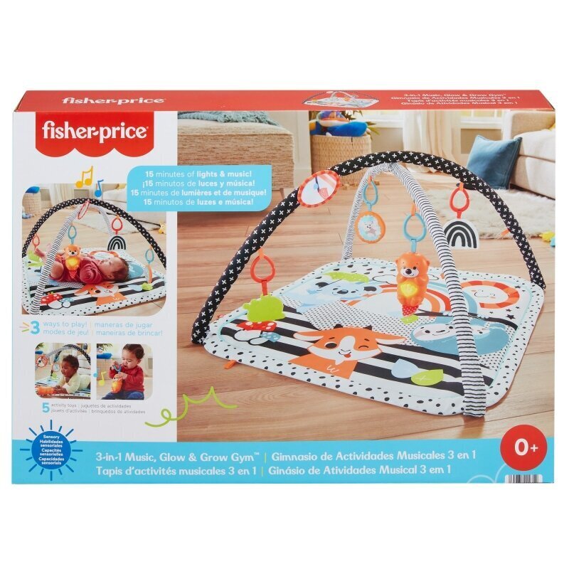 Toimintamatto valaistuksella ja leikkieläin Fisher Price, HBP41 hinta ja tiedot | Leikkimatot | hobbyhall.fi