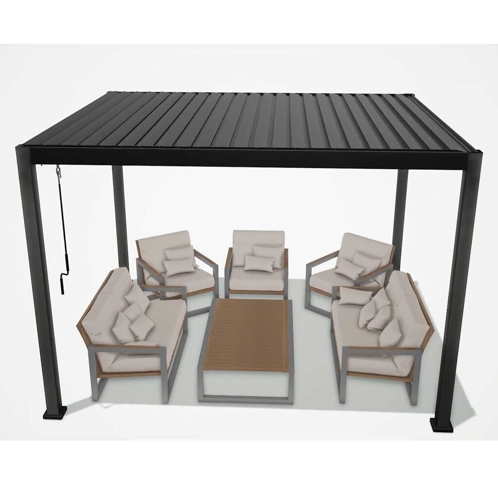 MIRADORl pergola , 3x3xH2,5m, tummanharmaa hinta ja tiedot | Puutarhapaviljongit | hobbyhall.fi