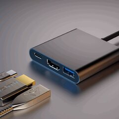 4smarts Multimedia Adapter USB-C to USB / HDMI / USB-C hinta ja tiedot | 4marts Tietokoneiden lisävarusteet | hobbyhall.fi