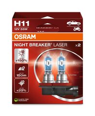 Lamput Osram Night Breaker Laser (seuraavan sukupolven) H11, 2 kpl hinta ja tiedot | Polttimot | hobbyhall.fi