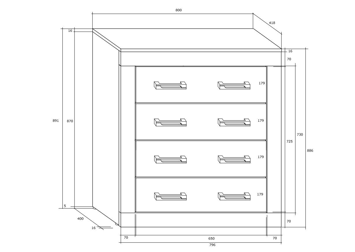 Lipasto Verin 4S, vaalea tammi ja valkoinen hinta ja tiedot | Lipastot | hobbyhall.fi