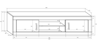 TV-taso RTV Verin 2D, valkoinen/musta hinta ja tiedot | TV-tasot | hobbyhall.fi