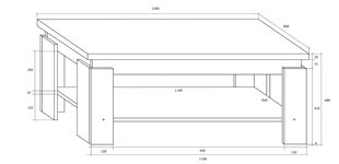 Sohvapöytä Beta, vaalea tammi hinta ja tiedot | Sohvapöydät | hobbyhall.fi