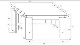 Sohvapöytä Alfa, tammi hinta ja tiedot | Sohvapöydät | hobbyhall.fi