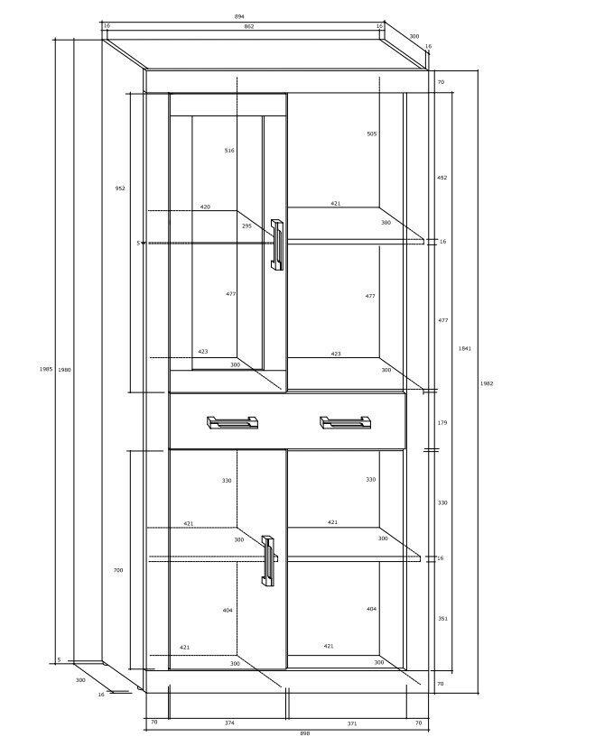 Vitriini Verin 1DSWO, vaalea tammi / valkoinen hinta ja tiedot | Vitriinit | hobbyhall.fi