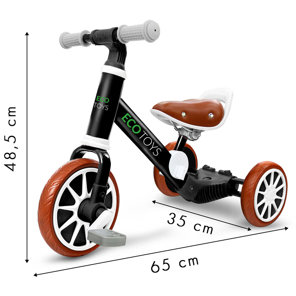 Tasapainopyörä polkimilla Ecotoys 3in1 hinta ja tiedot | Kolmipyörät | hobbyhall.fi