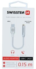 Swissten USB-C to Jack 3.5mm Audio Adapter for phones 15 cm Silver hinta ja tiedot | Adapterit | hobbyhall.fi