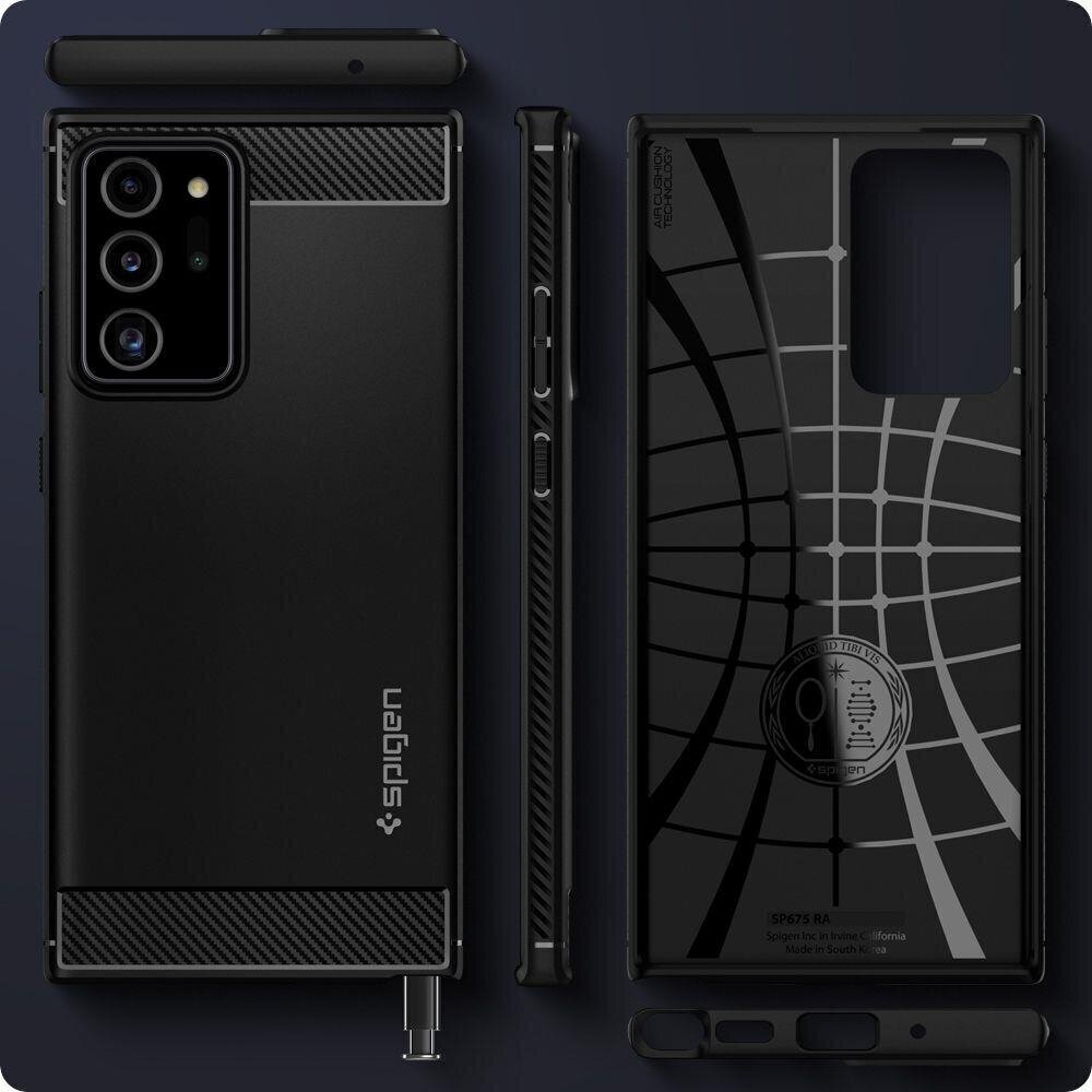 Samsung Galaxy Note 20 Ultra 5G suojakuori Spigen Rugged Armor, musta hinta ja tiedot | Puhelimen kuoret ja kotelot | hobbyhall.fi