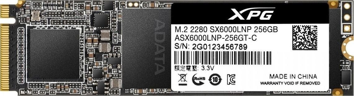 Adata XPG SX6000 Lite 256GB PCIe Gen3x4 M.2 2280 hinta ja tiedot | Kovalevyt | hobbyhall.fi