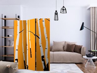 Sermi - Birches on the orange background [Room Dividers] hinta ja tiedot | Sermit ja tilanjakajat | hobbyhall.fi