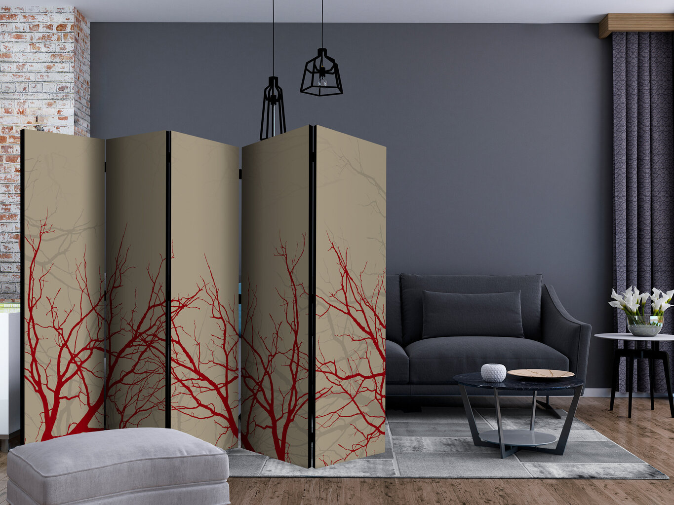 Sermi - Red-hot branches II [Room Dividers] hinta ja tiedot | Sermit ja tilanjakajat | hobbyhall.fi