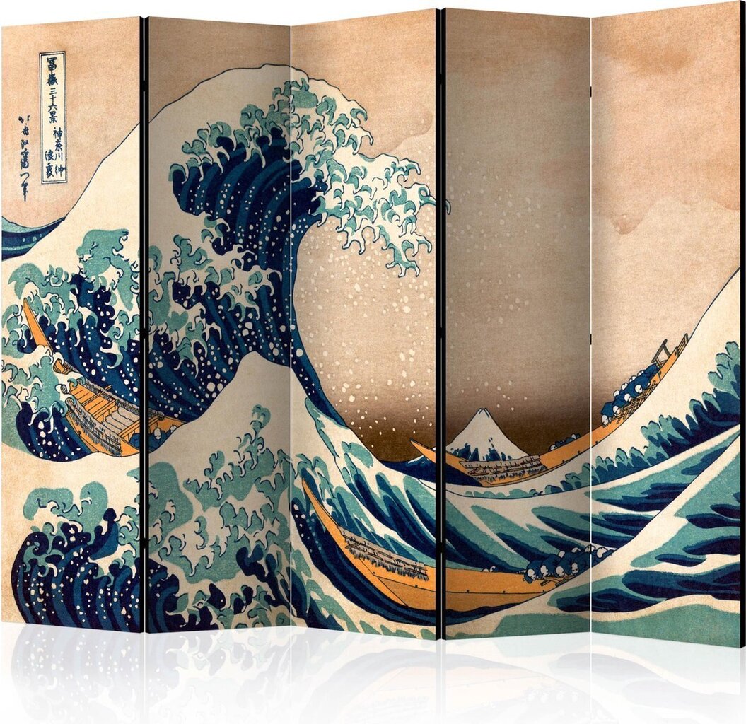 Sermi - Hokusai: The Great Wave off Kanagawa (Reproduction) II [Room Dividers] hinta ja tiedot | Sermit ja tilanjakajat | hobbyhall.fi