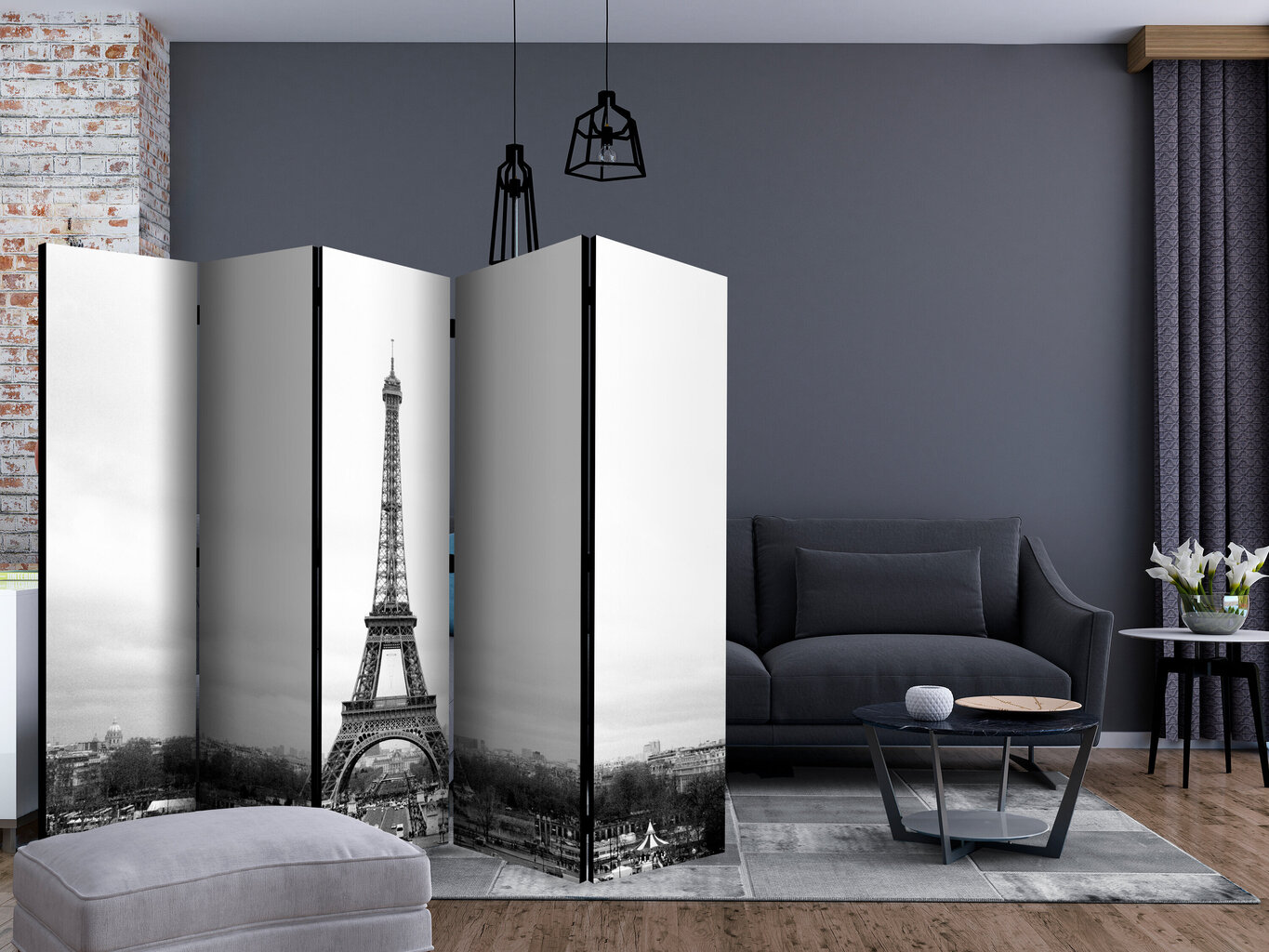 Sermi - Paris: black and white photography II [Room Dividers] hinta ja tiedot | Sermit ja tilanjakajat | hobbyhall.fi