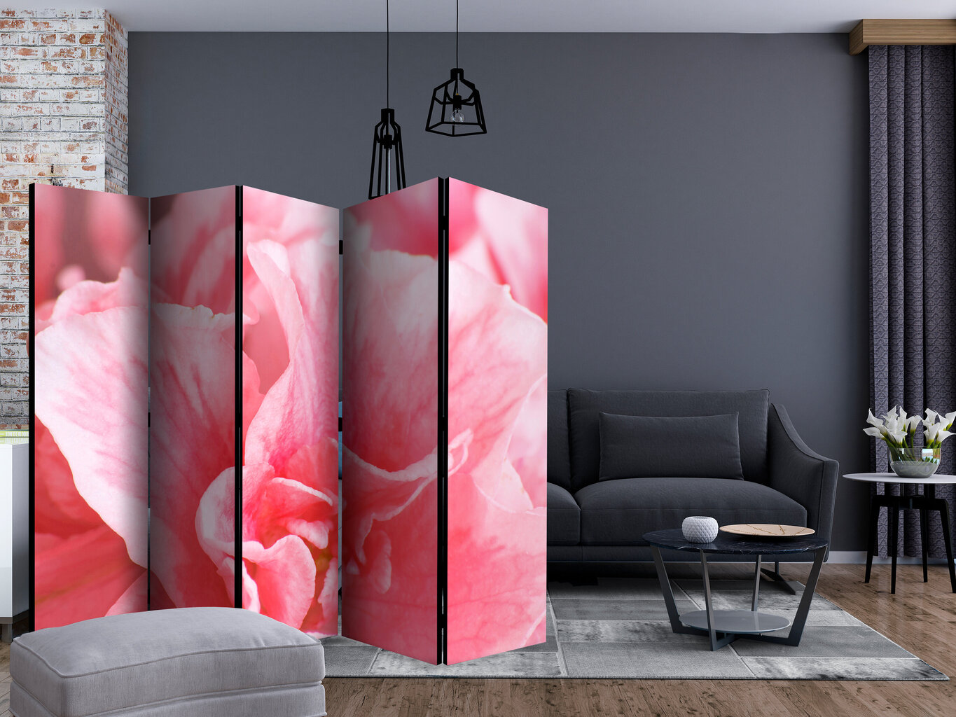 Sermi - Pink azalea flowers II [Room Dividers] hinta ja tiedot | Sermit ja tilanjakajat | hobbyhall.fi