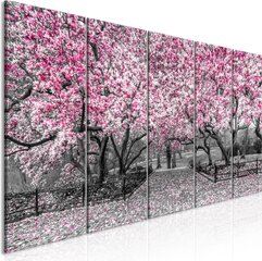 Kuva - Magnolia Park (5 Parts) Narrow Pink hinta ja tiedot | Taulut | hobbyhall.fi