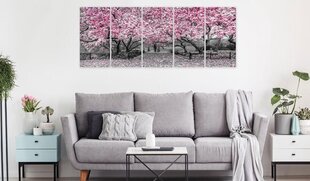 Kuva - Magnolia Park (5 Parts) Narrow Pink hinta ja tiedot | Taulut | hobbyhall.fi