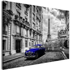 Kuva - Car in Paris (1 Part) Blue Wide hinta ja tiedot | Taulut | hobbyhall.fi