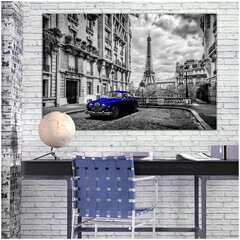 Kuva - Car in Paris (1 Part) Blue Wide hinta ja tiedot | Taulut | hobbyhall.fi
