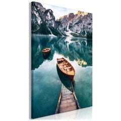 Kuva - Boats In Dolomites (1 Part) Vertical hinta ja tiedot | Taulut | hobbyhall.fi