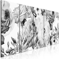 Kuva - Rose Composition (5 Parts) Narrow Black and White hinta ja tiedot | Taulut | hobbyhall.fi