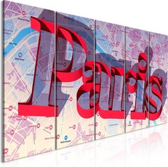 Kuva - Red Paris (5 Parts) Narrow hinta ja tiedot | Taulut | hobbyhall.fi