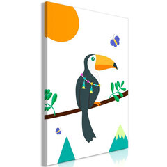 Kuva - Toucan And Butterflies (1 Part) Vertical hinta ja tiedot | Taulut | hobbyhall.fi