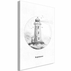 Kuva - Black and White Lighthouse (1 Part) Vertical hinta ja tiedot | Taulut | hobbyhall.fi