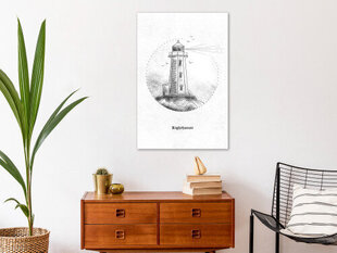 Kuva - Black and White Lighthouse (1 Part) Vertical hinta ja tiedot | Taulut | hobbyhall.fi