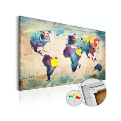 Korkkitaulu - Colorful World Map [Cork Map] hinta ja tiedot | Taulut | hobbyhall.fi