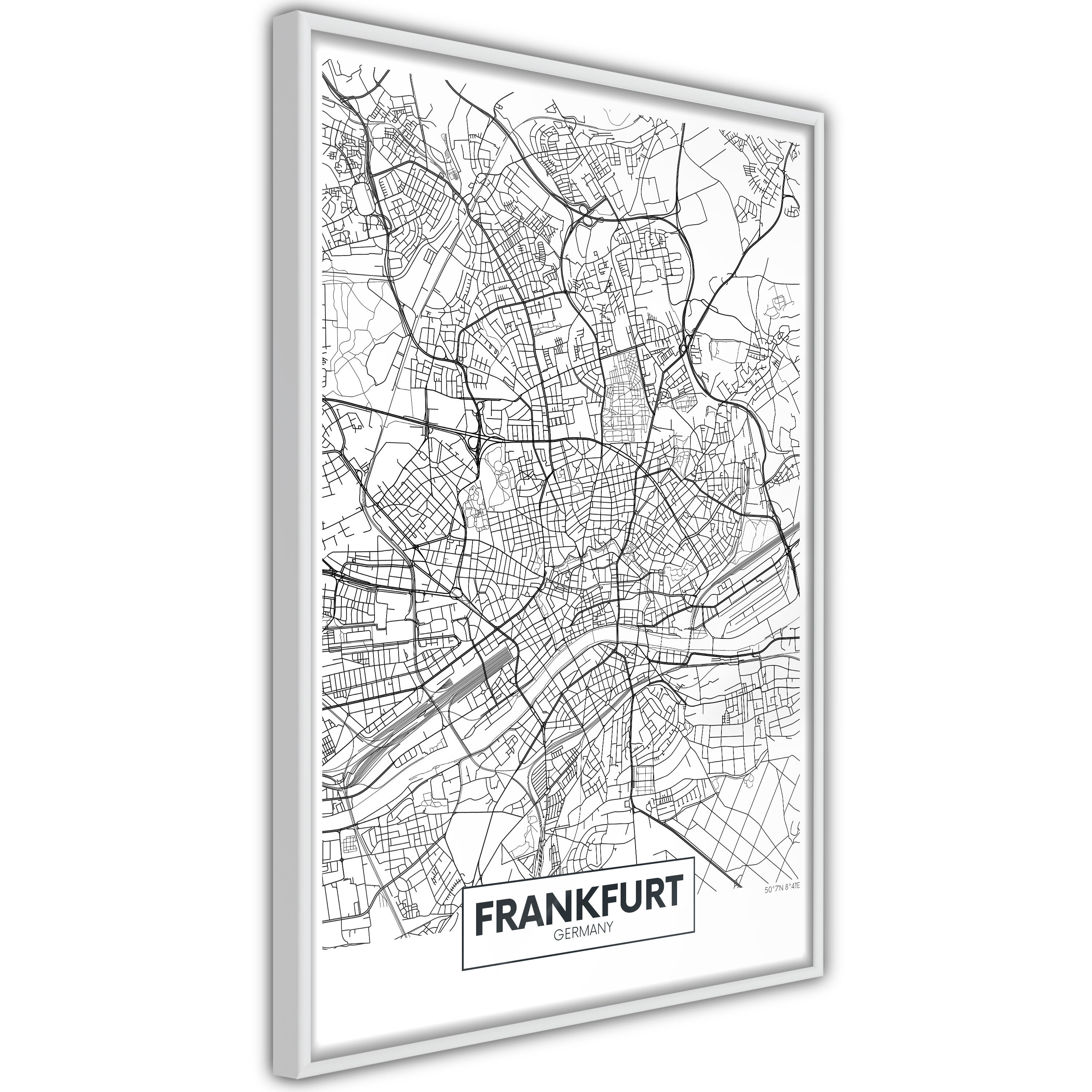 Juliste - City map: Frankfurt hinta 