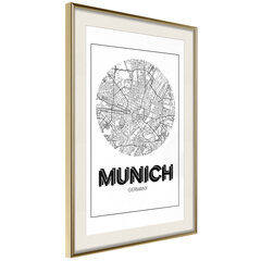 Juliste - City Map: Munich (Round) hinta ja tiedot | Taulut | hobbyhall.fi