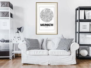 Juliste - City Map: Munich (Round) hinta ja tiedot | Taulut | hobbyhall.fi