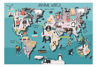 Valokuvatapetti- Animal Map 150x105 150x105 hinta ja tiedot | Valokuvatapetit | hobbyhall.fi