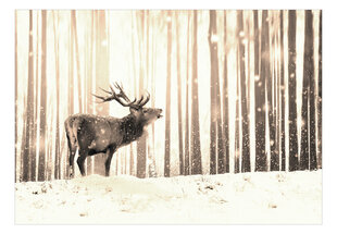 Valokuvatapetti - Deer in the Snow (Sepia) 441x315 cm hinta ja tiedot | Valokuvatapetit | hobbyhall.fi
